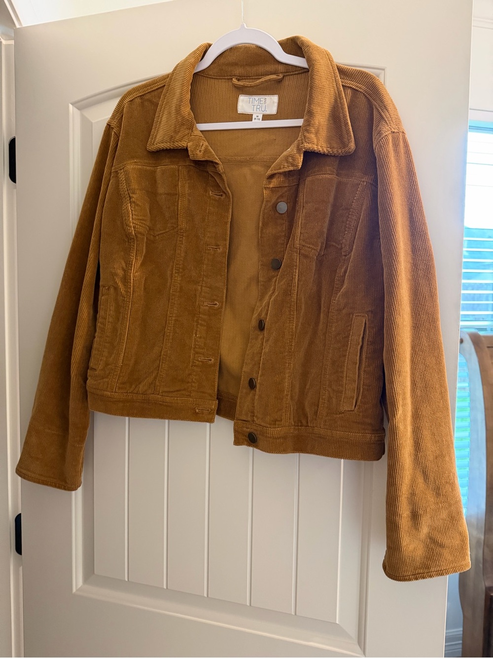 Time and Tru Corduroy Trucker Jacket in Mustard Brown